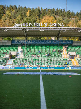 Norrporten Arena innan fotbollsmatchen i Allsvenskan mellan