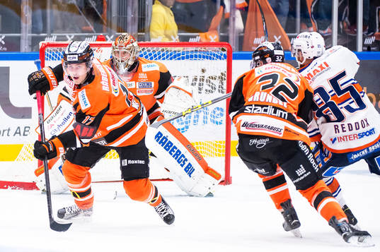 Karlskronas Joel Kellman (tv)under ishockeymatchen i SHL