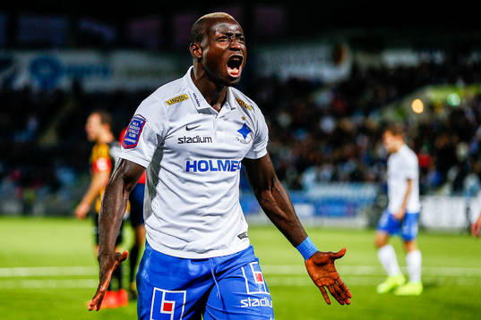 Norrköpings Alhaji Kamara jublar