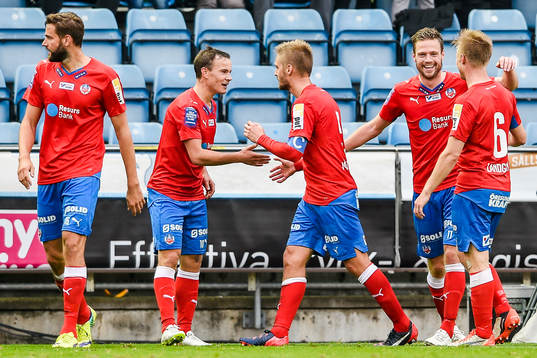 Helsingborgs spelare jublar