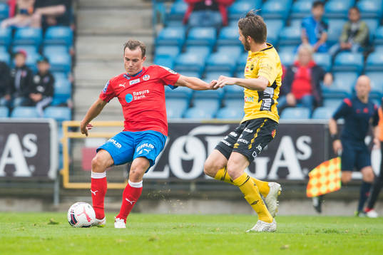 Helsingborgs Anton Wede och Elfsborgs Marcus Rohdén