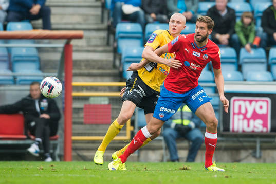 Helsingborgs Mikael Dahlberg och Elfsborgs Sebastian Holmén