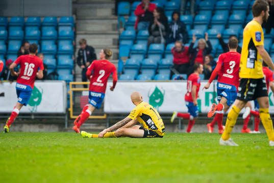 Elfsborgs Sebastian Holmén deppar då Helsingborgs