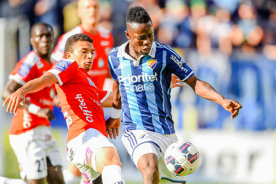 Kalmars Ismael Silva Lima och Djurgårdens Sam Johnson