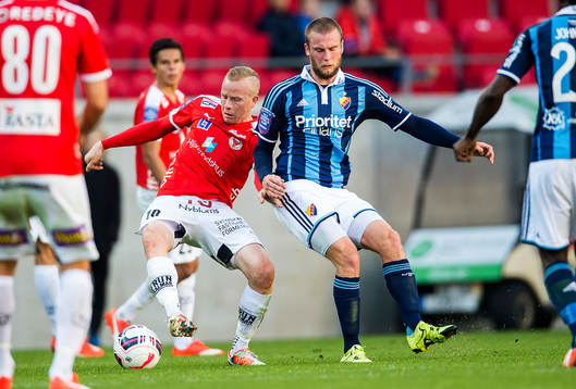 Kalmars Tobias Eriksson och Djurgårdens Alexander Faltsetas