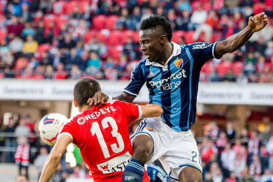 Kalmars Emin Nouri och Djurgårdens Sam Johnson