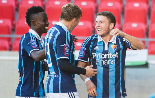 Djurgårdens Kerim Mrabti jublar