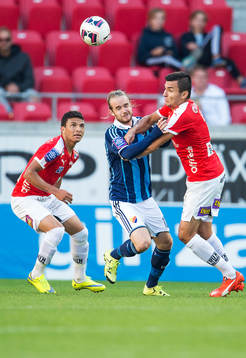 Kalmars Ismael Silva Lima och Emin Nouri samt Djurgårdens