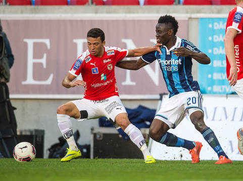 Kalmars Ismael Silva Lima och Djurgårdens Sam Johnson
