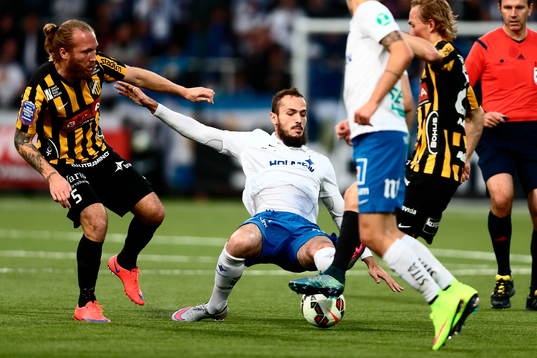 Norrköpings Emir Kujovic och Häckens Emil Wahlström