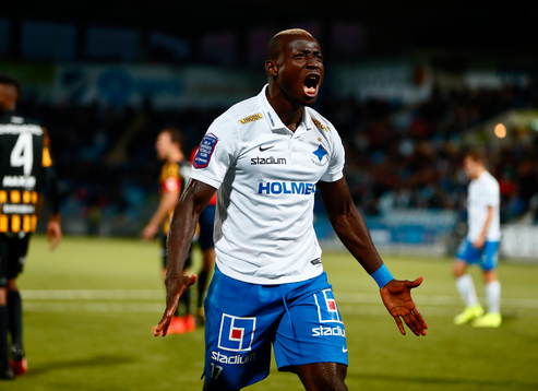 Norrköpings Alhaji Kamara jublar