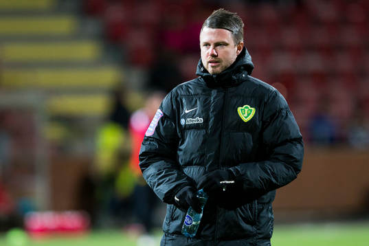 Jönköpings tränare Jimmy Thelin innan fotbollsmatchen i