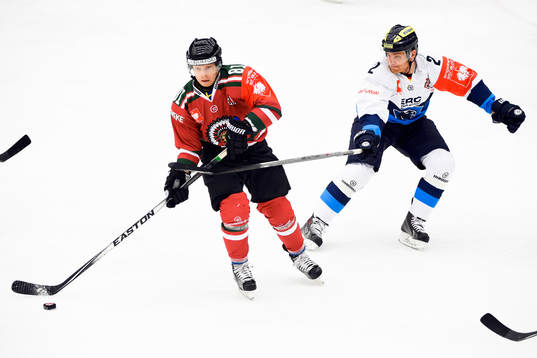 Frölundas Ryan Lasch  och Ingolstadts Patrick McNeill