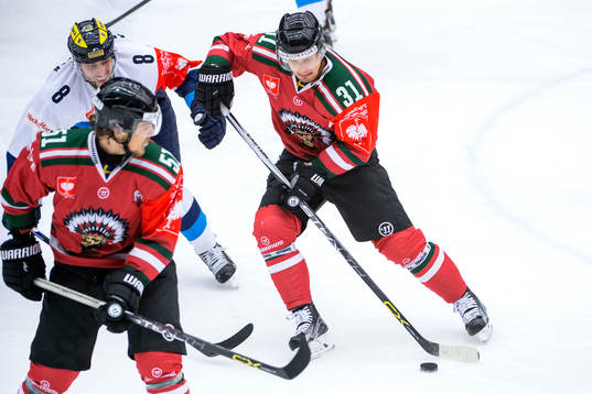 Ingolstadts Stephan Kronthaler och Frölundas Nicklas Lasu