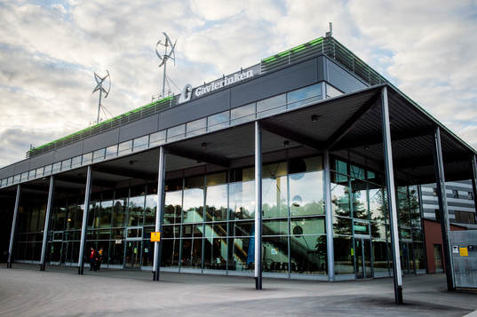 Exteriör på Gavlerinken Arena före  ishockeymatchen i