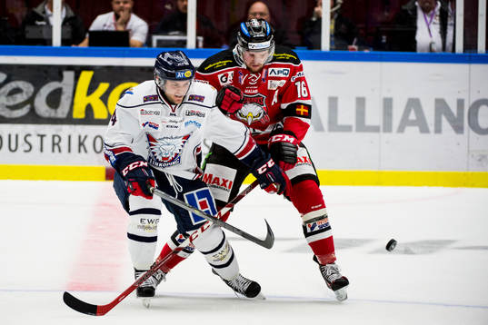 Linköpings Chad Billins och Malmö Redhawks Magnus