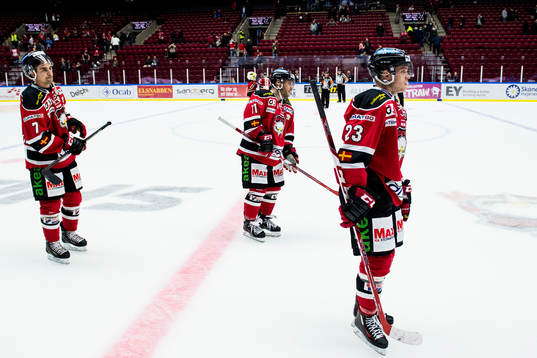 Malmö Redhawks Nils Andersson, Joey Tenute och Christoffer