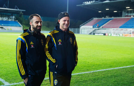 Sveriges Abdul Khalili och John Guidetti