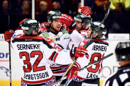 Frölundas Joel Lundqvist jublar
