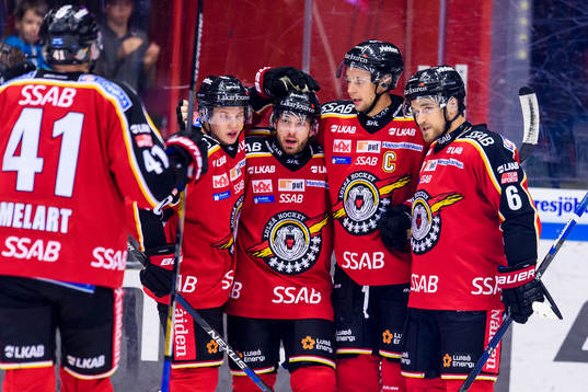 Luleå spelarna jublar