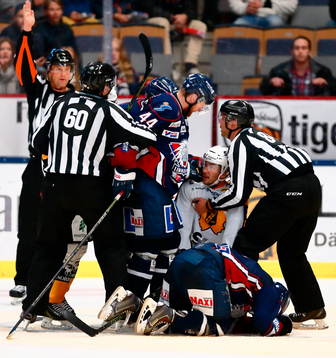 Domare, Linköpings Jonas Junland, Garrett Roe,
