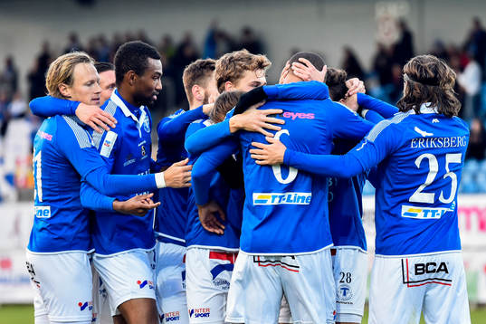 Trelleborgs Salif Camara Jönsson jublar
