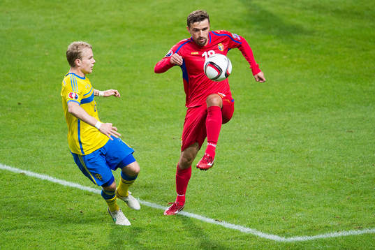 under fotbollsmatchen i EM-kvalet mellan Sverige och