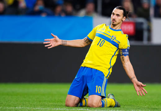 Sveriges Zlatan Ibrahimovic reagerar