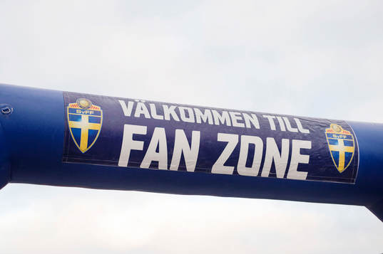 En skylt när man går in till Fan Zone