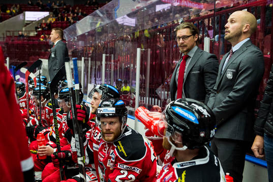 Malmö Redhawks tränare Björn Hellkvist och assisterande