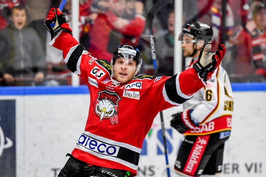 Malmö Redhawks Frederik Storm jublar