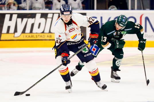 Djurgårdens Robin Press och Färjestads Linus Persson