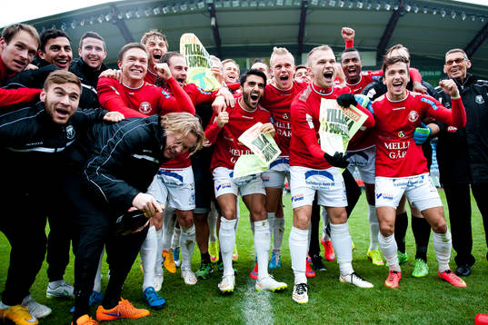Trelleborgs spelare jublar
