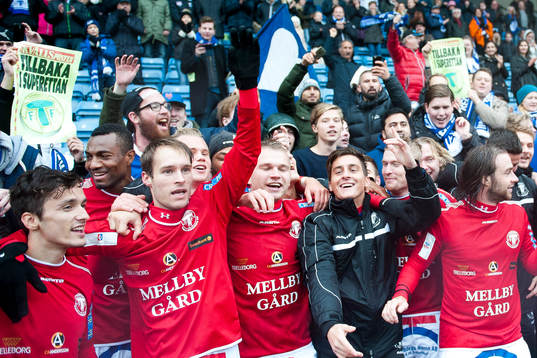 Trelleborgs spelare jublar