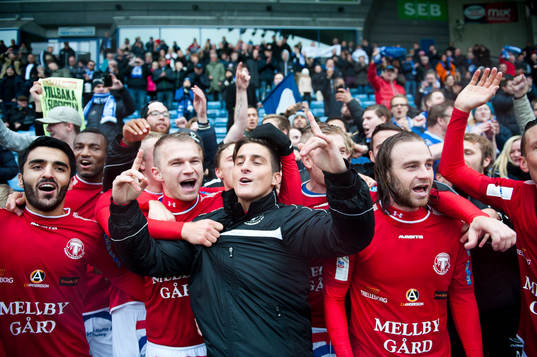 Trelleborgs spelare jublar