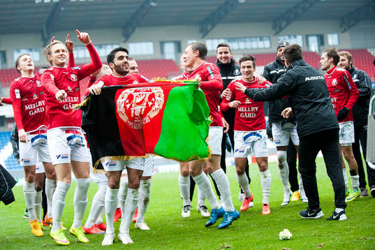 Trelleborgs spelare jublar