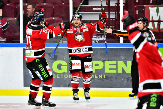 Malmö Redhawks Björn Svensson och Frederik Storm (m)