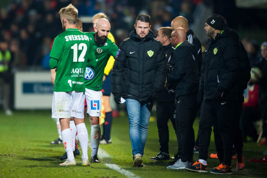 Jönköpings tränare Jimmy Thelin på vid sidlinjen