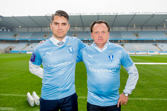 Malmö FFs VD Niclas Carlnén och Rörläggarens VD Tommy