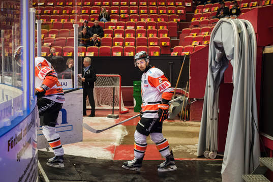 Karlskronas Robin Gartner före ishockeymatchen i SHL