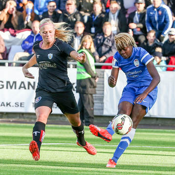 Eskilstuna Uniteds Gaelle Enganamouit har en chans i
