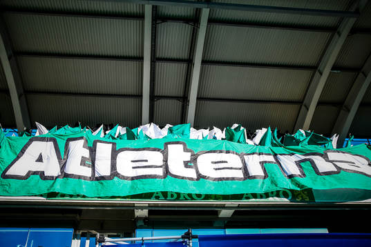 Tifo före fotbollsmatchen i Superettan mellan GAIS och
