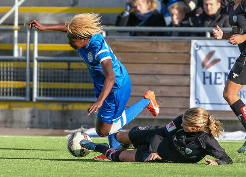 Eskilstuna Uniteds Gaelle Enganamouit blir fälld