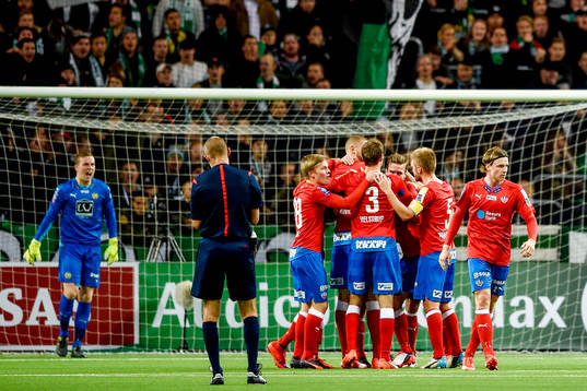 Helsingborgs spelare jublar