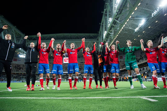 Helsingborgs spelare jublar