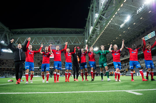 Helsingborgs spelare jublar