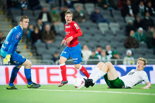 Hammarbys Ögmundur Kristinsson och Lars Saetra mot