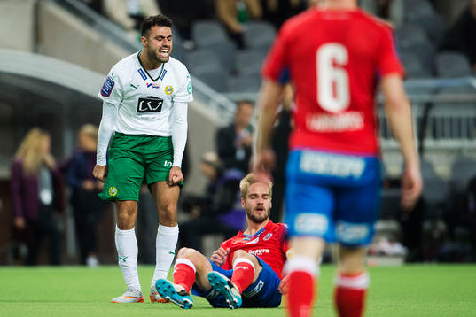 Hammarbys Imad Khalili reagerar