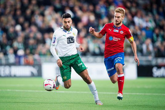 Hammarbys Imad Khalili och Helsingborgs Johan Mårtensson