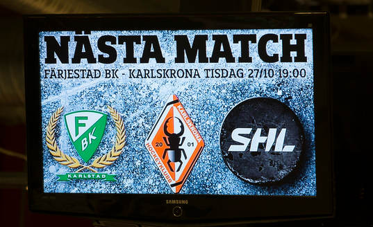 Annonsering av kommande match mot Karlskrona